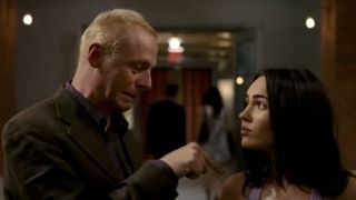 Simon Pegg pointing at Megan Fox in How To Lose Friends And Alienate People