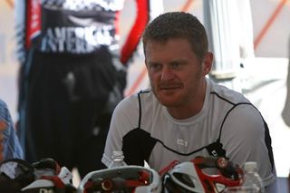 Floyd Landis was helping out at the OUCH-Bahati Foundation VIP tent in California.