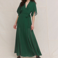 Petites Winslow Dress in Emerald, £348 ($348) | Reformation 