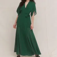 Petites Winslow Dress in Emerald, £348 ($348) | Reformation&nbsp;