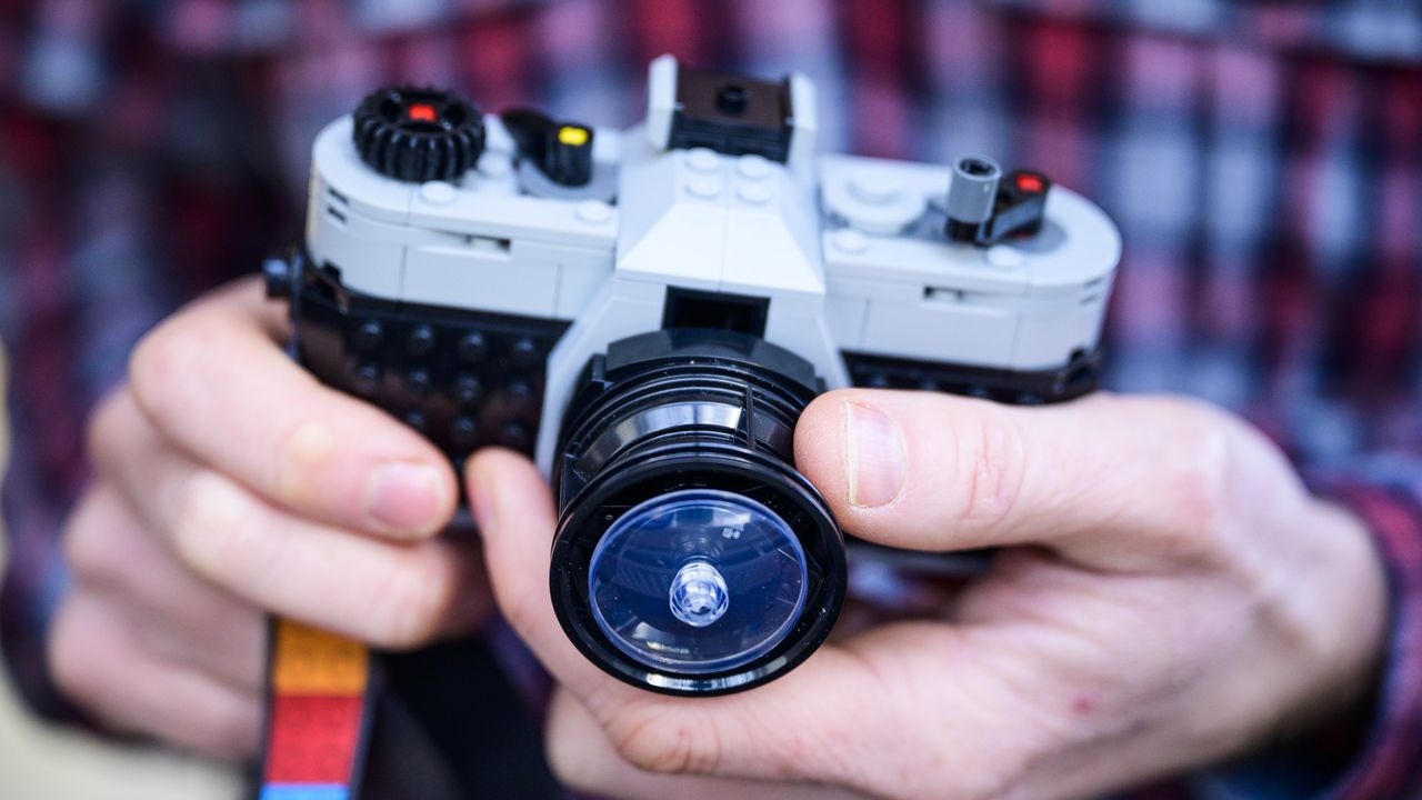 Lego Retro Camera 3 in 1 set, build completed and held my the happy owner