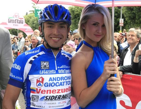 Mountains classification leader Miguel Angel Rubiano (Androni Giocattoli)