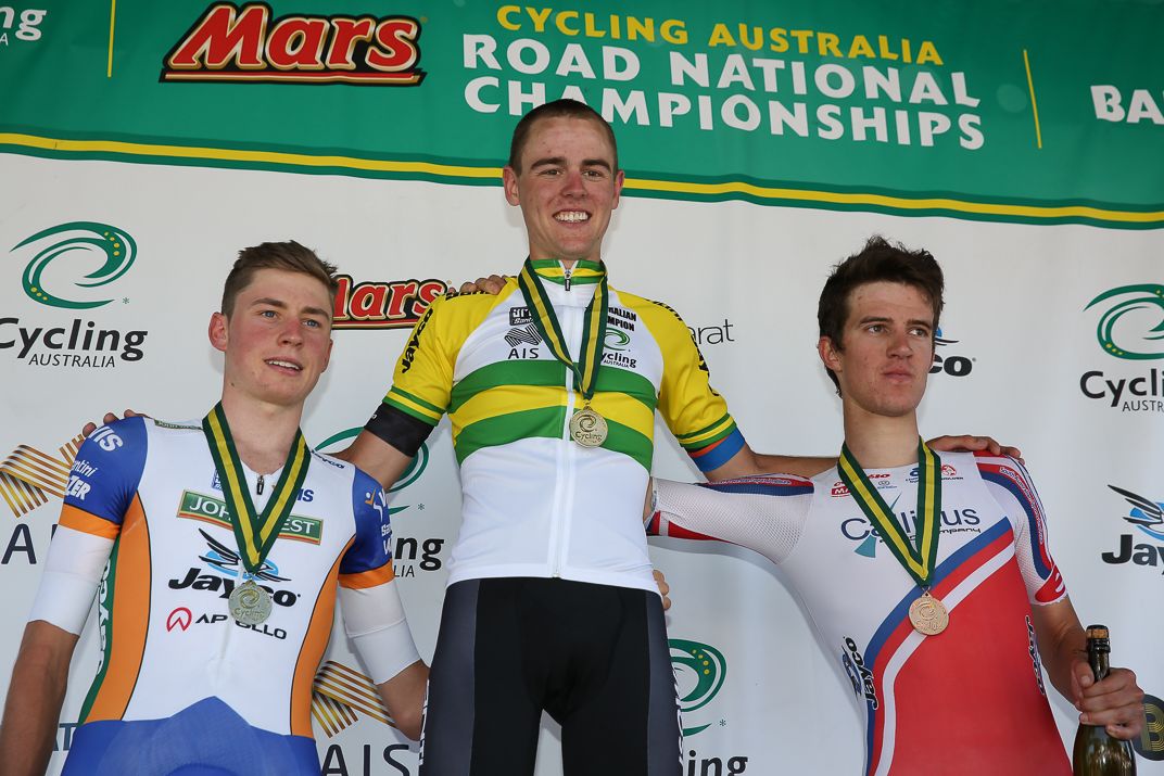 The men's U23 podium