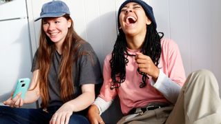 Girl friends hanging out together - stock photo