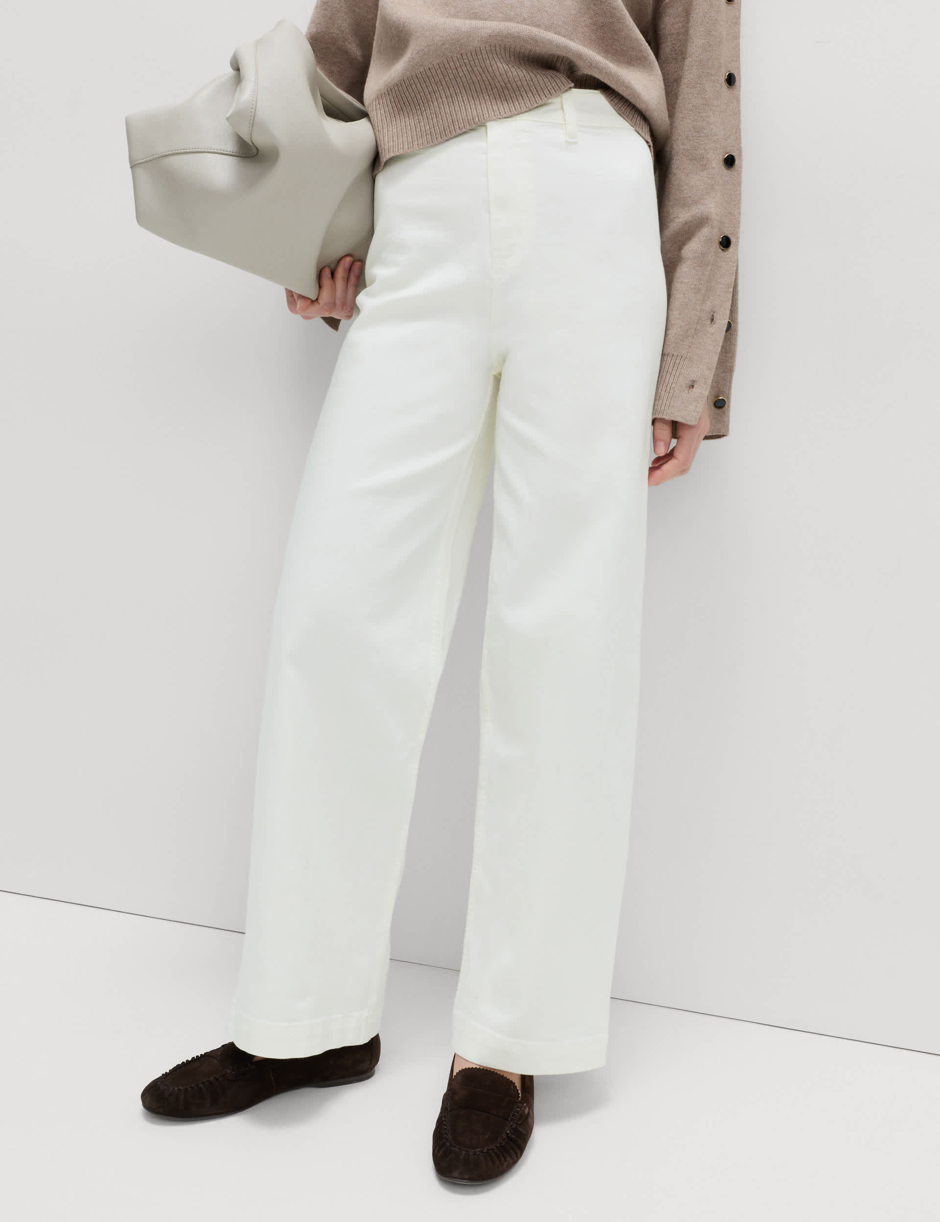 High Waisted Wide Leg Ankle Grazer Jeans