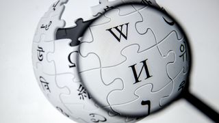 Logo of Wikipedia is seen in Ankara, Turkey on November 30, 2019. 