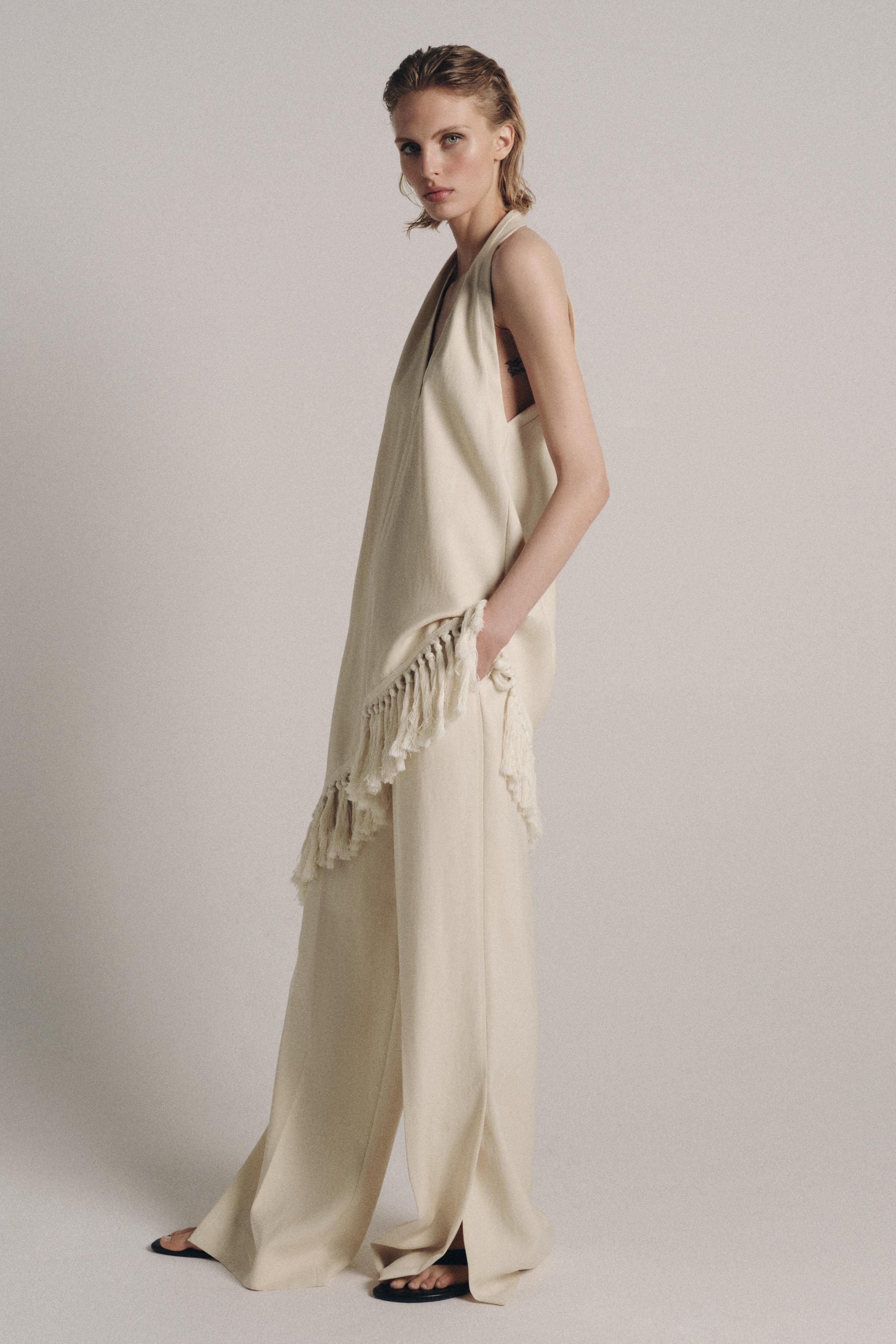 Fringed Halter Top Zw Collection