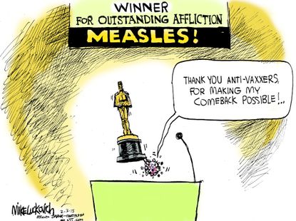 Editorial cartoon U.S. health measles vaccine