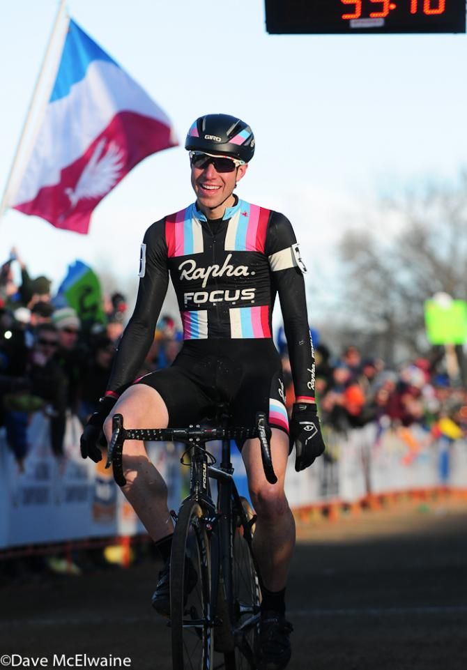 Jeremy Power crosses line first to win the 2014 USA national cyclo-cross championships