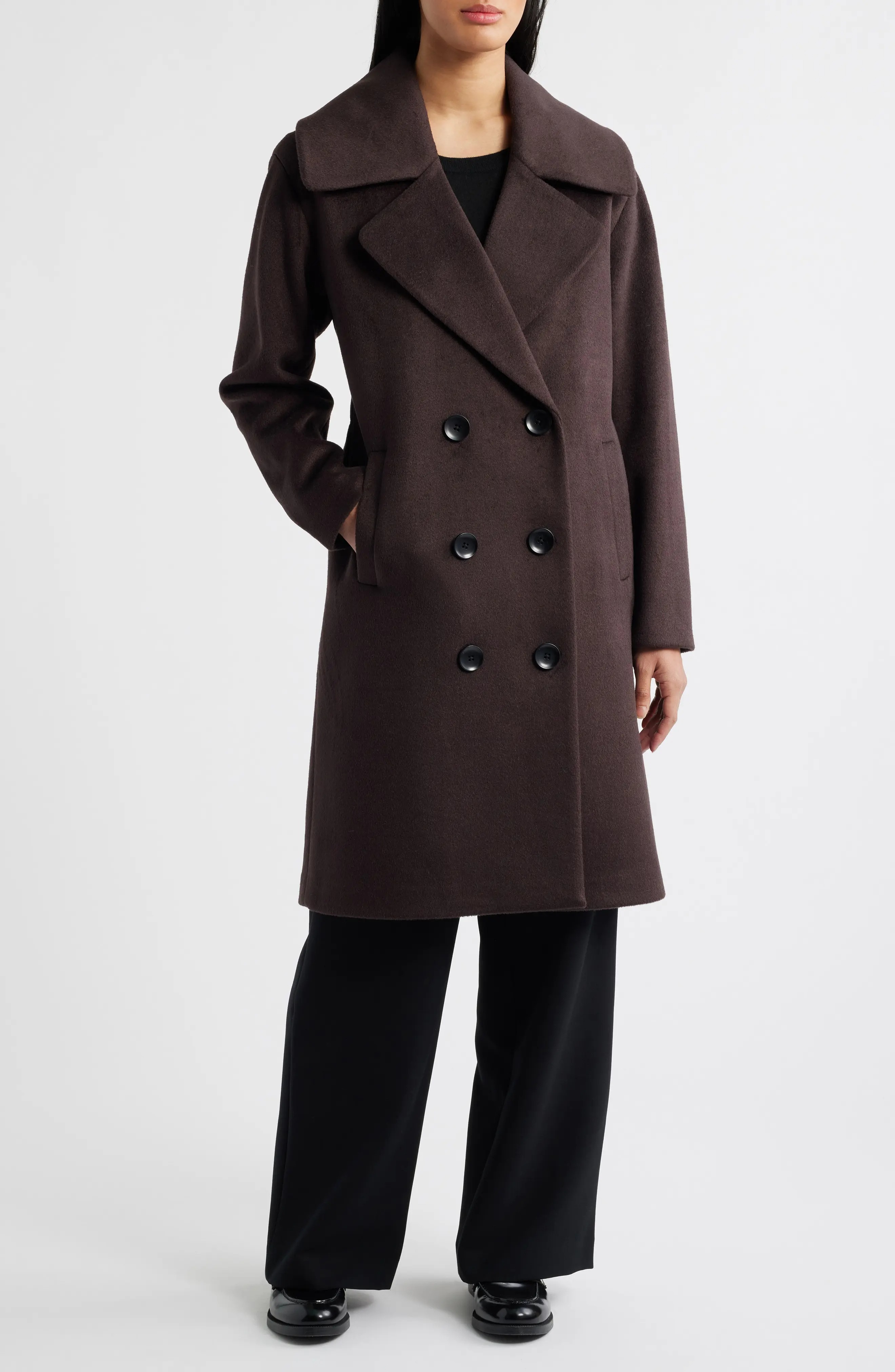 Bernardo, Double Breasted Knit Coat