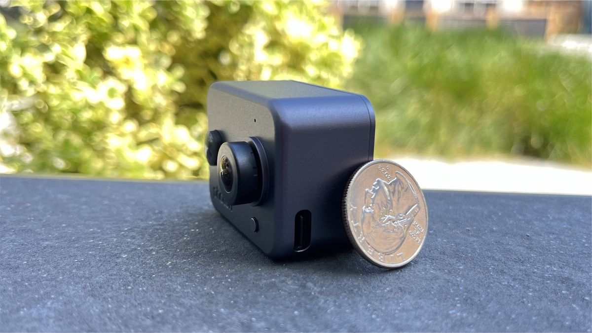 Toaster Photon camera next to coin