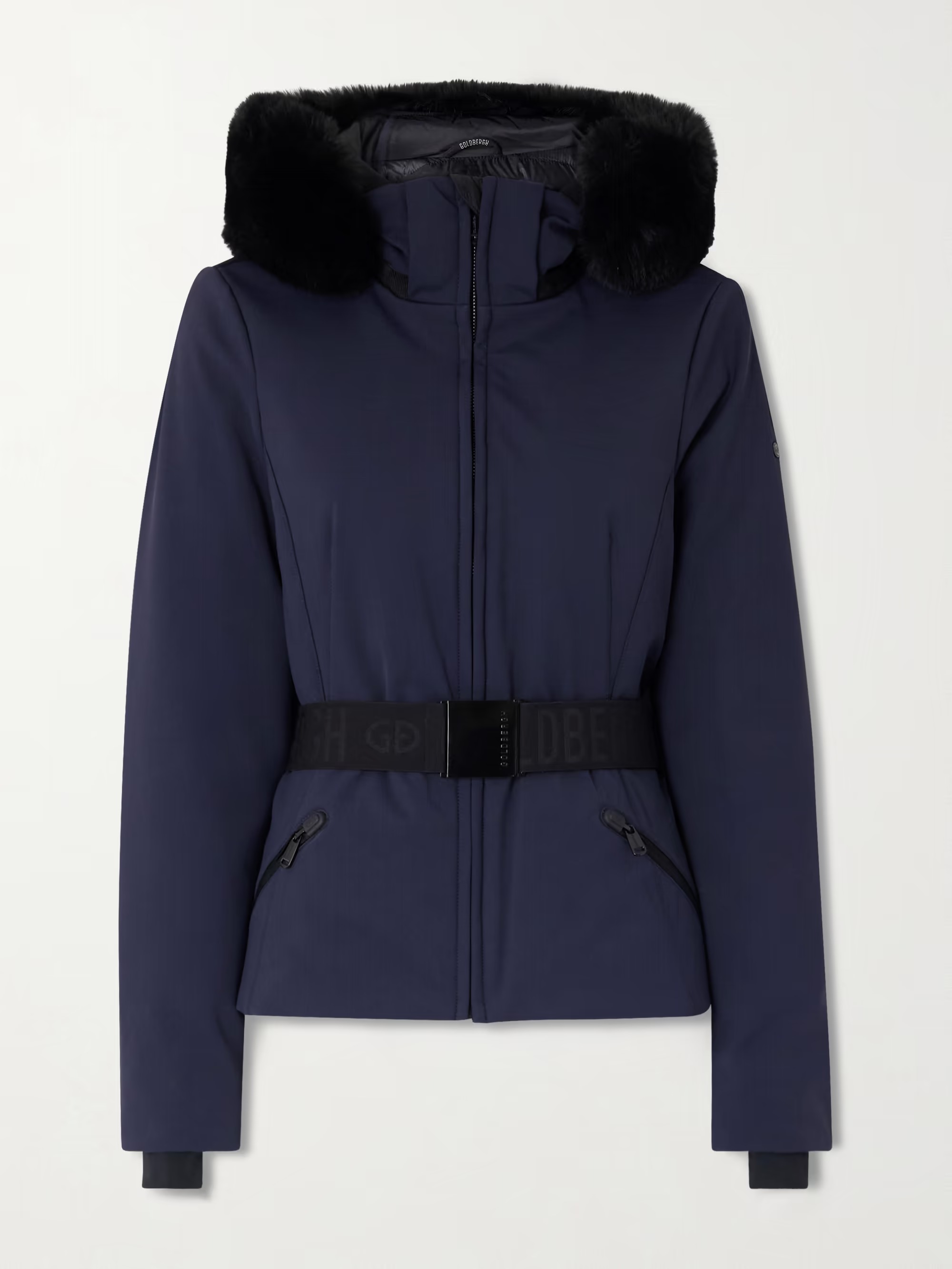 Goldbergh, Hida Hooded Belted Plush-Trimmed Padded Down Ski Jacket
