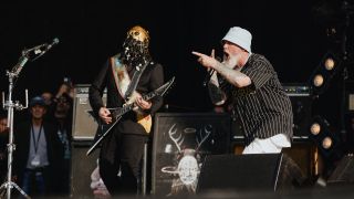 Limp Bizkit on stage at Download