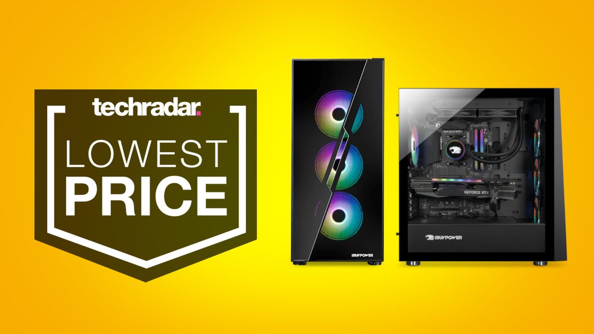 deals image: iBuypower RDY gaming PC on yellow background