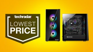 deals image: iBuypower RDY gaming PC on yellow background