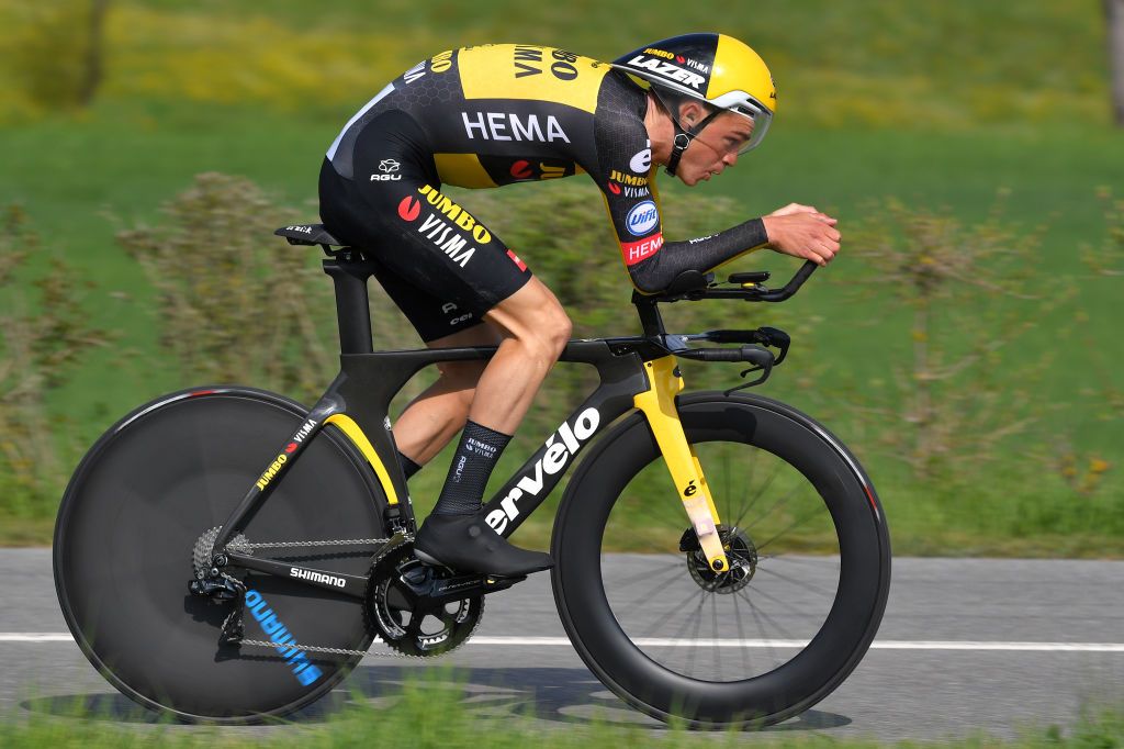 ORON SWITZERLAND APRIL 27 Sepp Kuss of United States and Team Jumbo Visma during the 74th Tour De Romandie 2021 Prologue a 405km Individual Time Trial stage from Oron to Oron 700m ITT TDR2021 TDRnonstop UCIworldtour on April 27 2021 in Oron Switzerland Photo by Luc ClaessenGetty Images