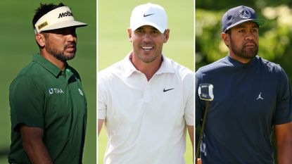 Jason Day, Brooks Koepka and Tony Finau reacts to shots