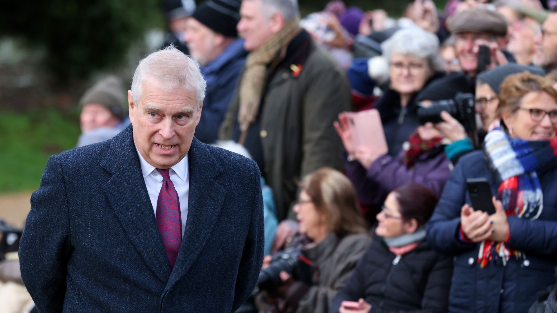 Prince Andrew attending the Christmas Day service at Sandringham in 2023