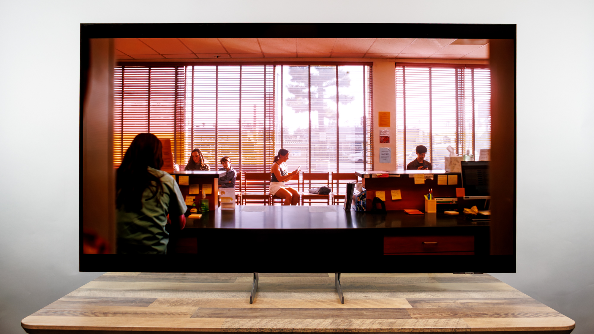 Samsung S85H OLED TV on a desk