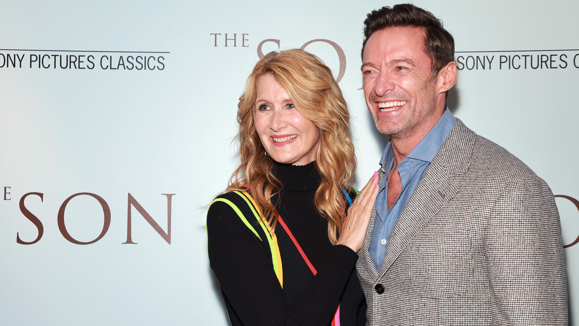 Laura Dern and Hugh Jackman side by side at The Son special screening on October 24, 2022.