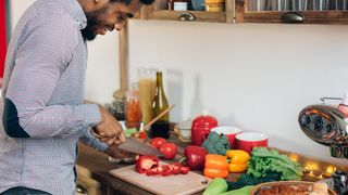 Man preparing a healthy dinner