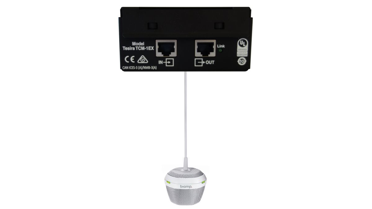 Tesira TCM-1 Beamtracking Microphones and PoE+ amplifier