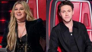 Kelly Clarkson and Niall Horan on The Voice.