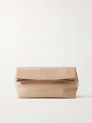 Phoebe a Textured-Leather Clutch