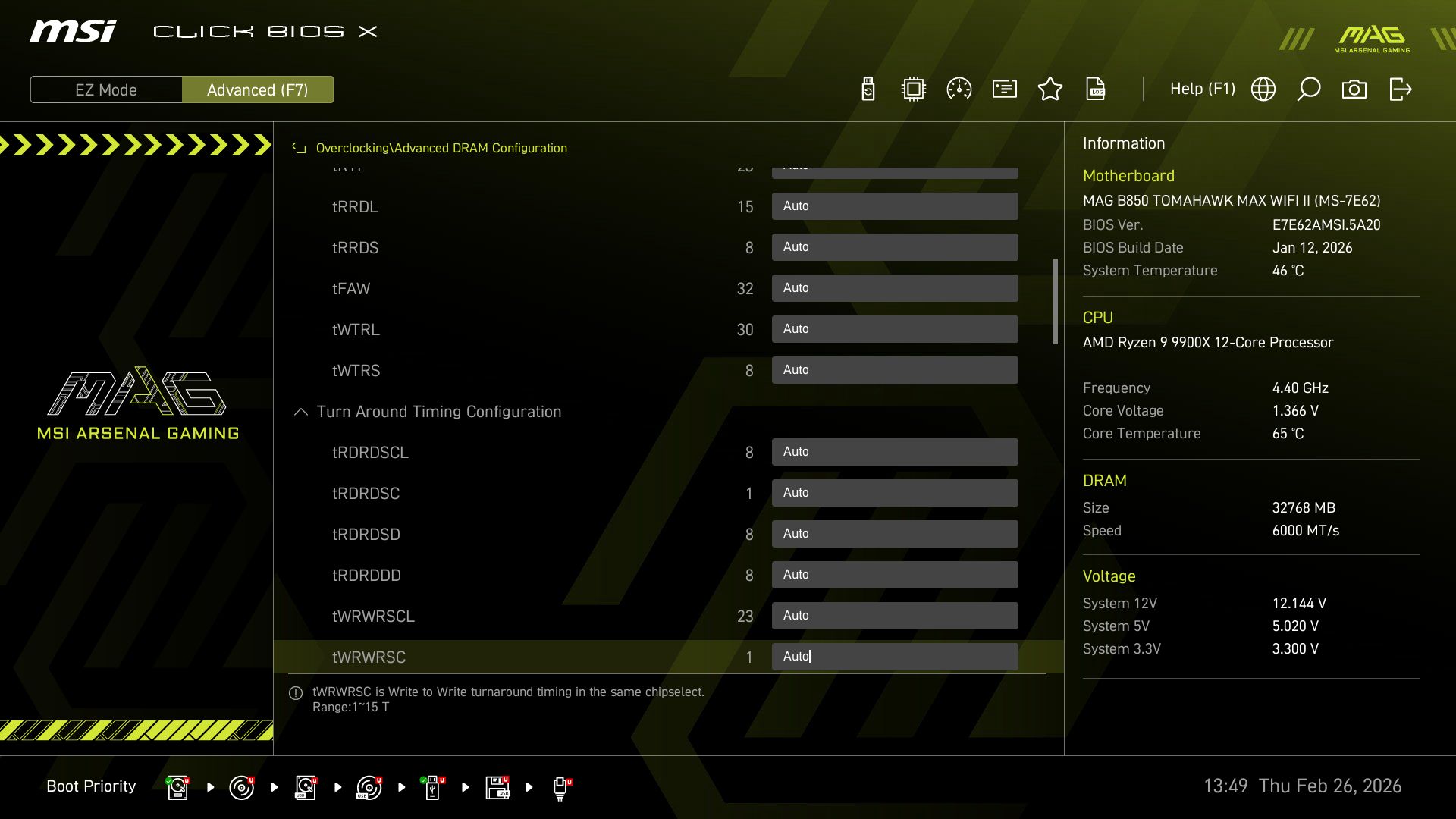 MSI MAG B850 Tomahawk Max Wifi II - BIOS
