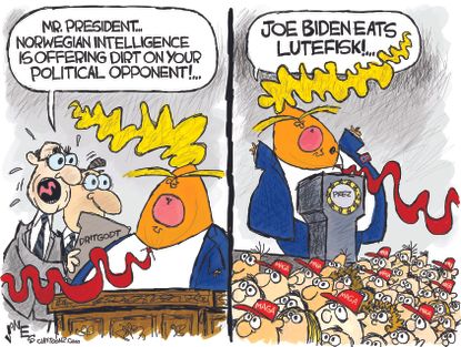 Political Cartoon U.S. Trump CIA Foreign Intelligence Norway Joe Biden