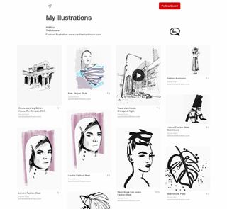 Illustrator Caroline Tomlinson pins daily, using the platform as a ‘scrap book’