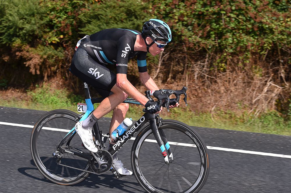 Chris Froome in action during stage 5 at the Vuelta