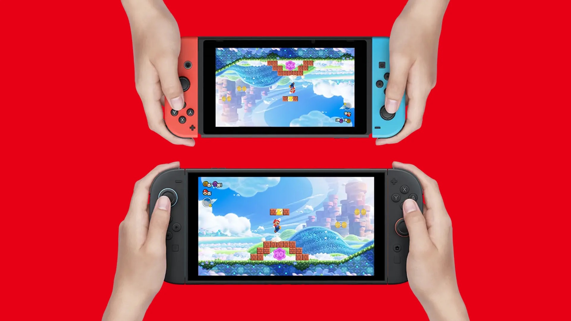 The Nintendo Switch 2 next to the Original Nintendo Switch