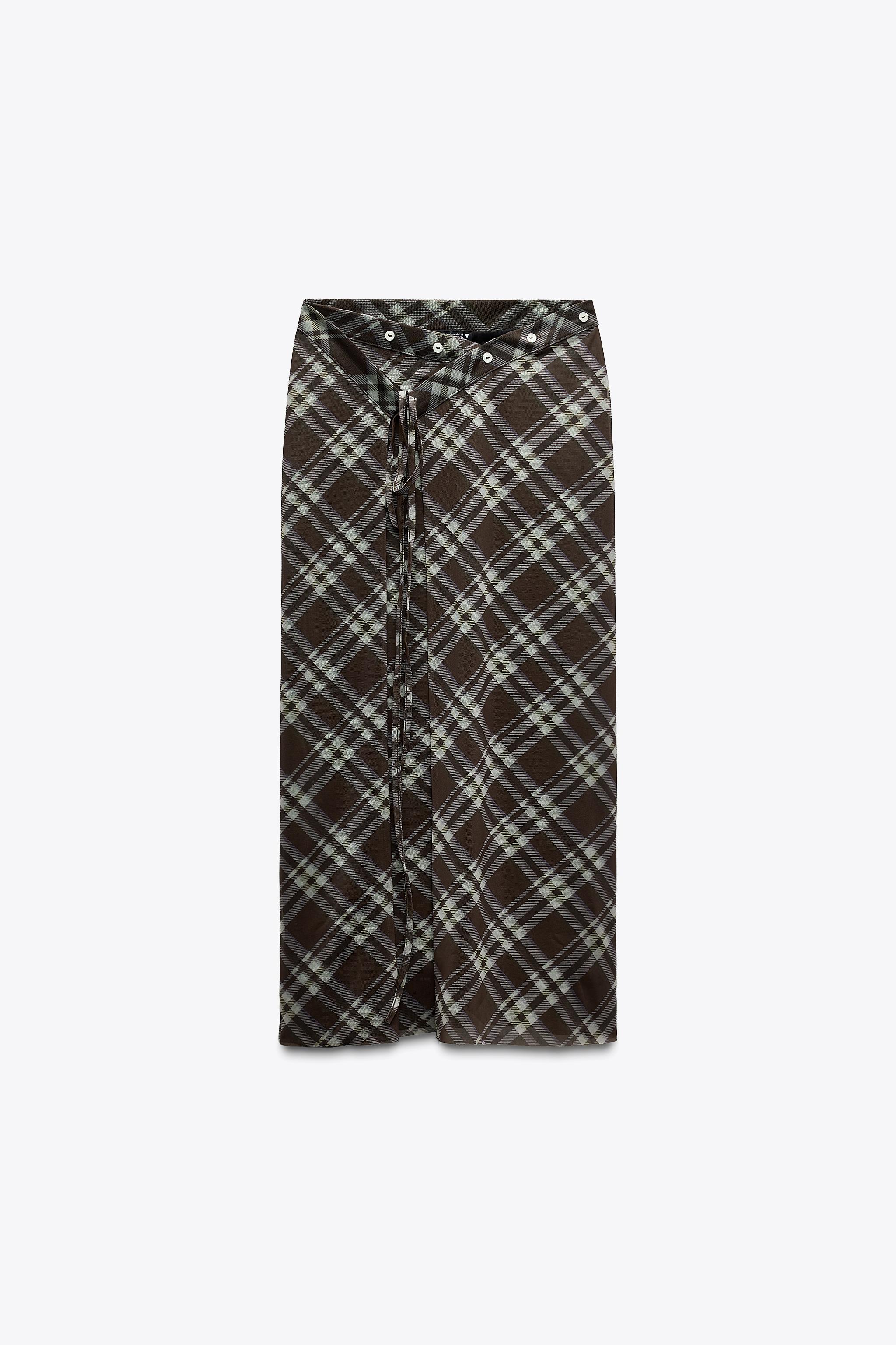 Check Tulle Wrap Skirt