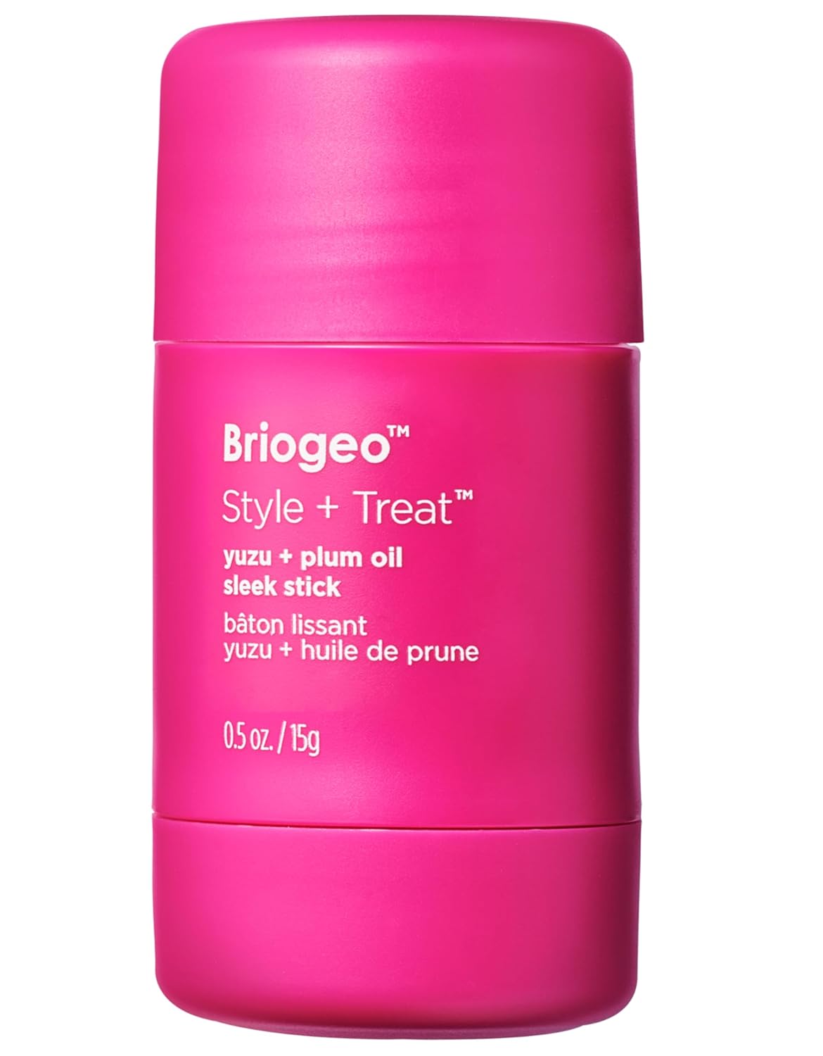 Briogeo Style + Treat Yuzu + Plum Oil Sleek Stick, Vegan Wax Hair Stick, Non-Greasy, Travel-Friendly, Tames Flyaways, Styling Stick for All Hair Types, Vegan, Cruelty-Free, 0.5 Oz
