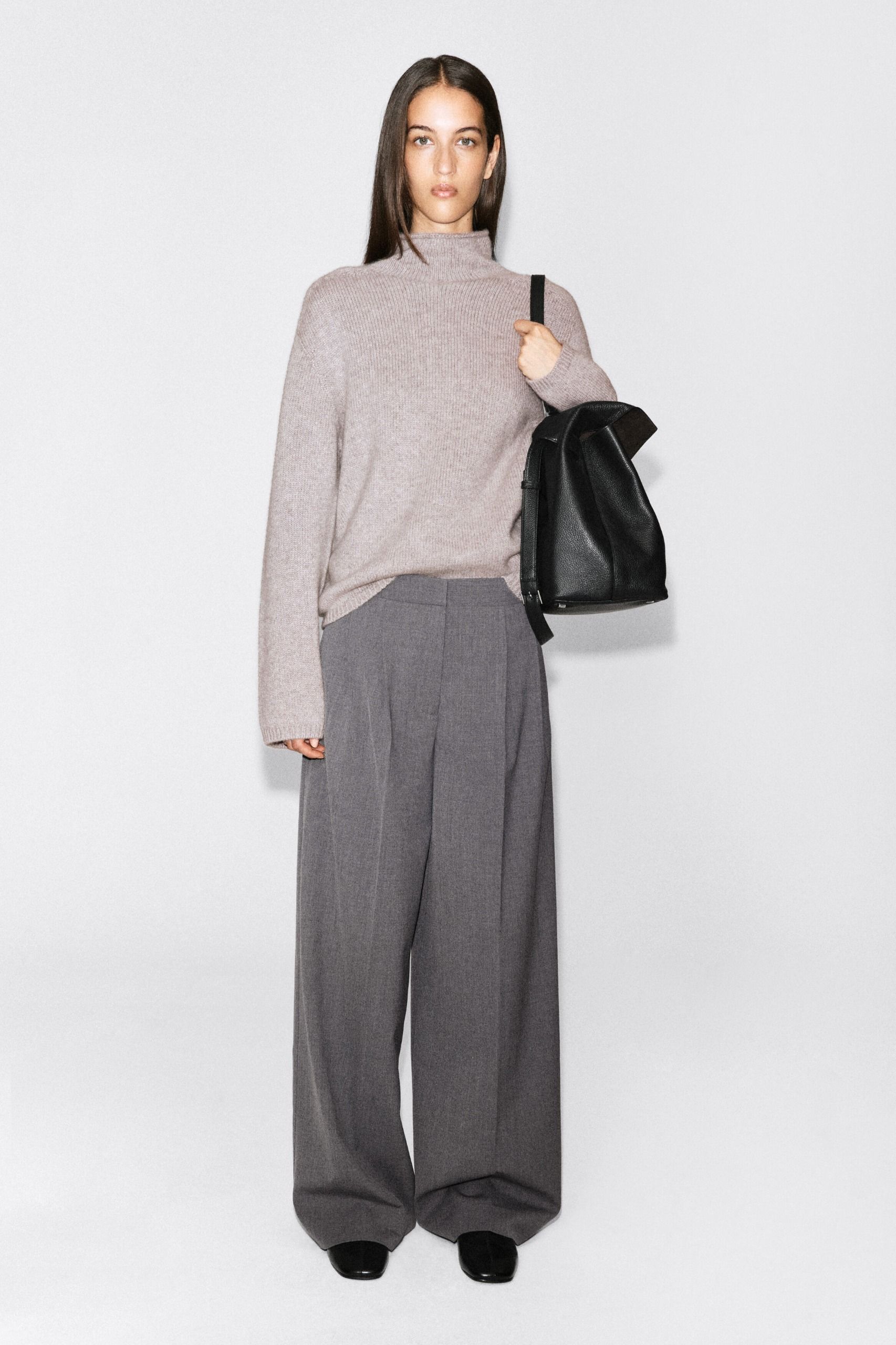 Pleated Wide-Leg Trousers