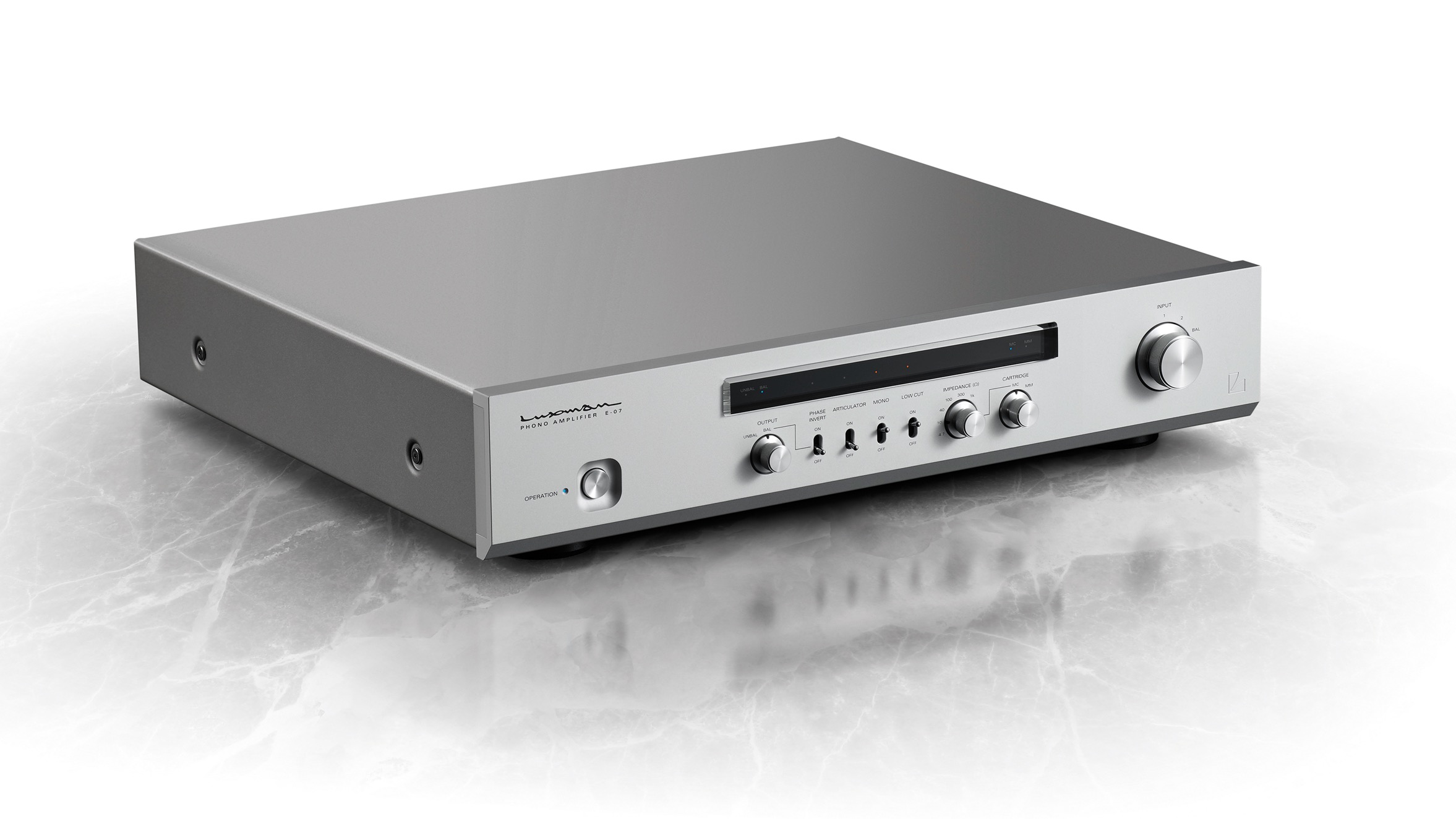 Luxman E-07 phono stage in silver finish