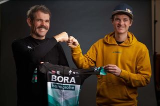 Bora-Hansgrohe manager Ralph Denk with new signing Anton Palzer