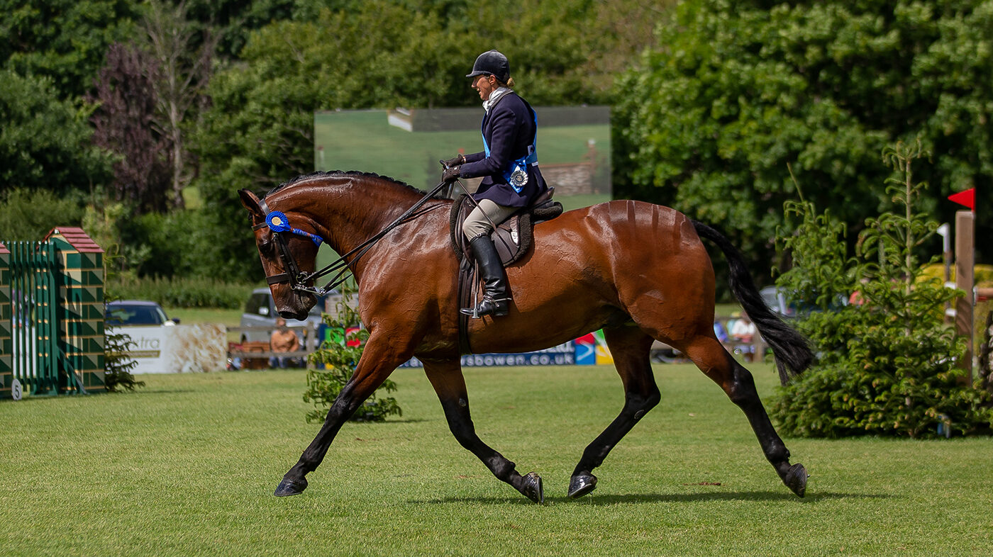 Jane Ross at The Al Shira'aa Hickstead Derby Meeting with Twinshock Warrior in 2022.