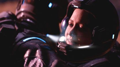 Cernan and Anders hug in Directive 8020 multiplayer.
