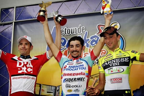 (left to right): Darren Lapthorne, Jose Serpa and Matteo Rabottini on the podium