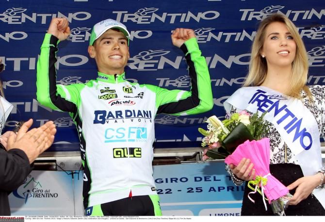 Edoardo Zardini (Bardiani CSF) celebrates the stage win