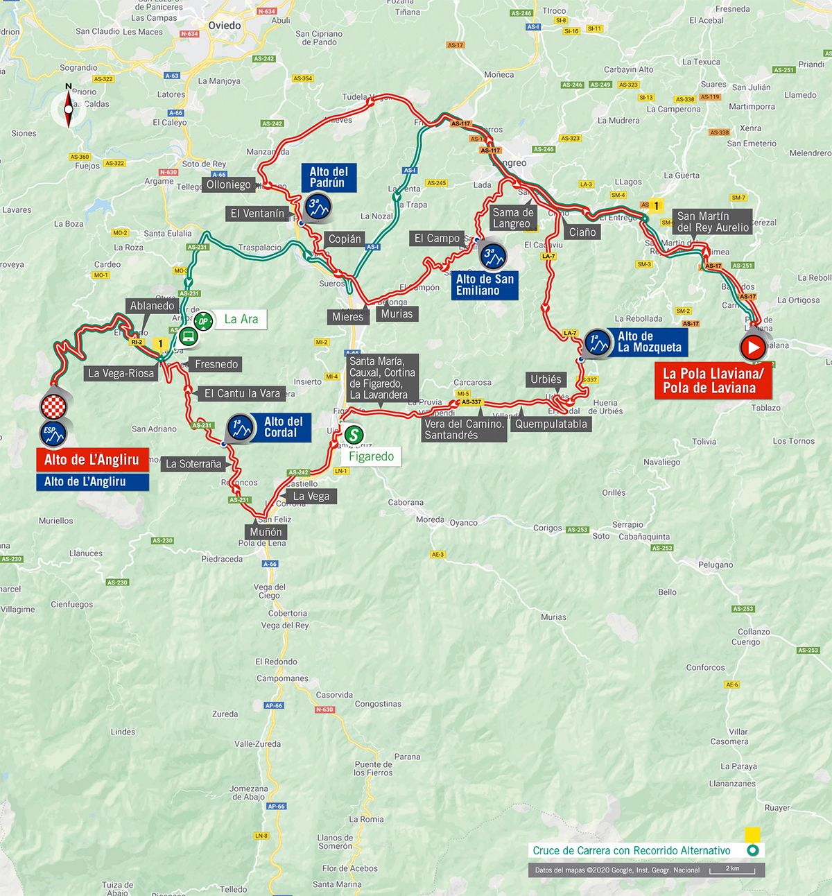 Stage 12 map 2020 Vuelta a Espana