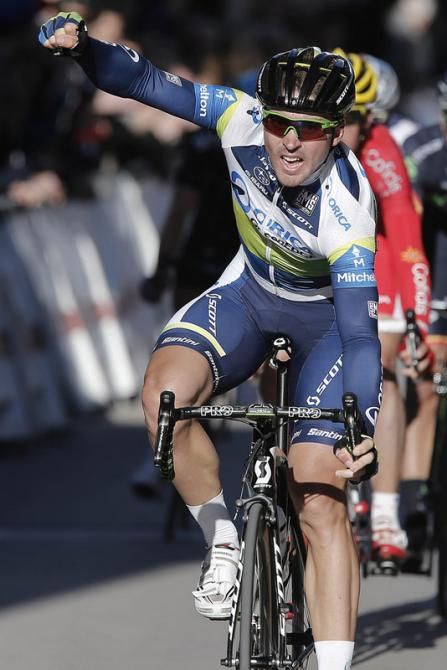 Leigh Howard (Orica GreenEdge) was too quick for Tyler Farrar at the Trofeo Migjorn