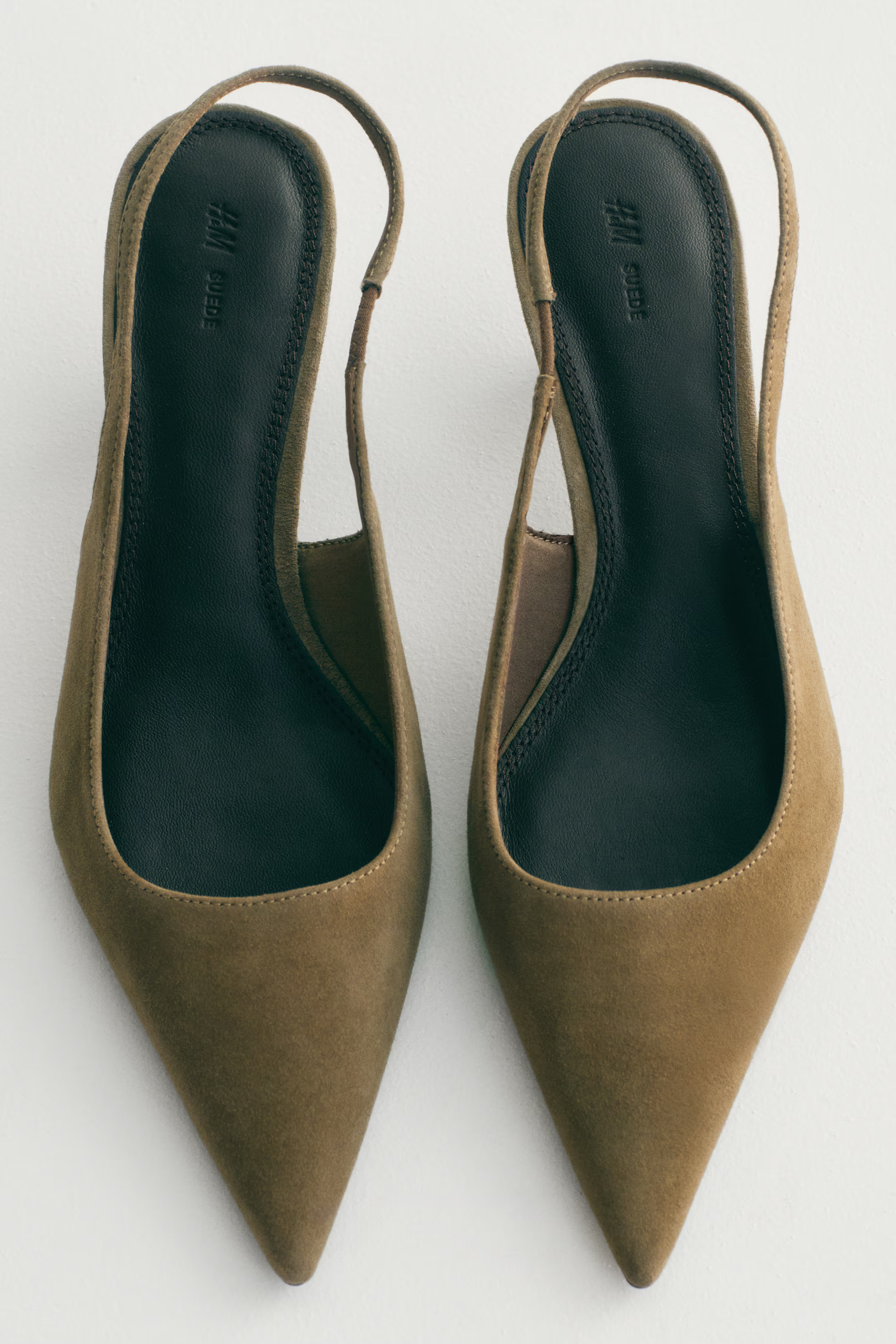 H&amp;M, Pointed Suede Slingbacks
