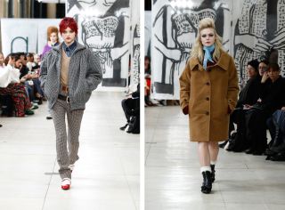 Miu Miu: One particular look features a checkered trousers and matching coat