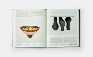 Book spread from Women Designers, showing ceramics by Lucie Rie and Estefania De Ros