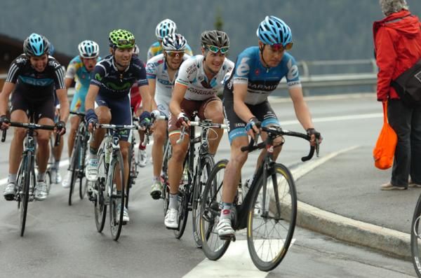 Tom Danielson (Garmin-Barracuda) leads the chase of Cost and Schleck