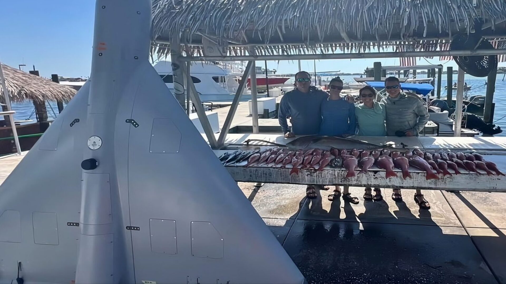 Recovered large military-style drone