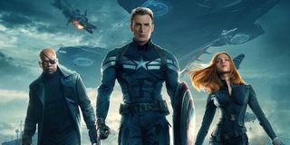 Nick Fury, Cap, and Widow in Winter Solder's posters